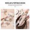 4-in-1 Detachable Roll Up Travel Makeup Bag for Women, Large Capacity Waterproof Cosmetic Organizer with 4 Clear Pouches & Hanging HookWaterproof leather material (khaki) view 4
