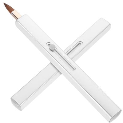 Mobestech 2pcs Retractable Lip Applicator Brush with Cap Soft Skin-friendly Concealer and Lip Gloss Makeup Brushes for Women Portable Adjustable Lipstick and Balm Tool Comfortable Handle