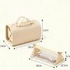 4-in-1 Detachable Roll Up Travel Makeup Bag for Women, Large Capacity Waterproof Cosmetic Organizer with 4 Clear Pouches & Hanging HookWaterproof leather material (brown) view 4
