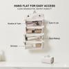 4-in-1 Detachable Roll Up Travel Makeup Bag for Women, Large Capacity Waterproof Cosmetic Organizer with 4 Clear Pouches & Hanging HookWaterproof leather material (beige) view 4