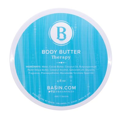 Basin Therapy Body Butter - Natural Plumeria Tropical Scent Moisturizer with Shea Butter & Cocoa Butter - Hydrating Body Cream for All Skin Types - Made in USA