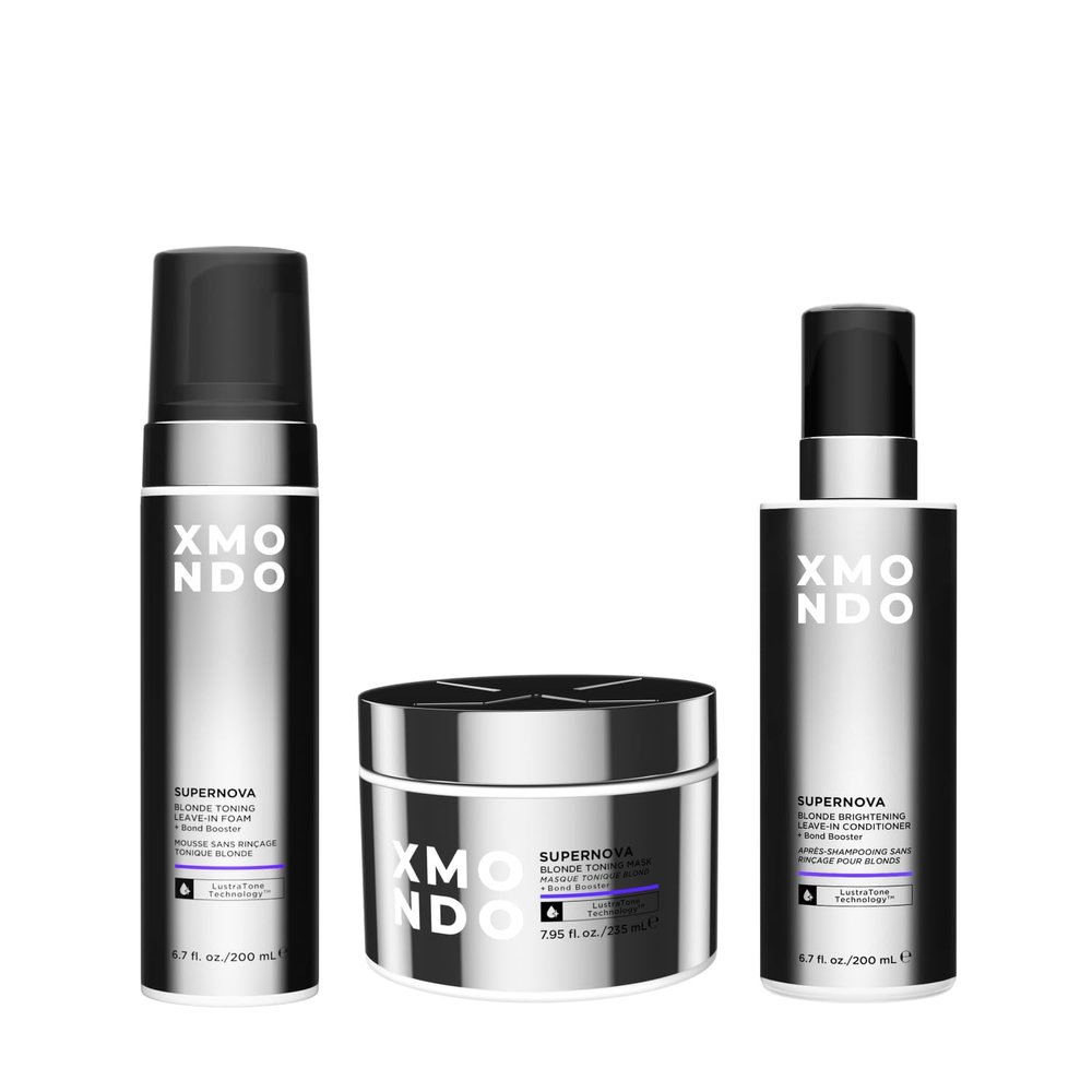 XMONDO Supernova Blonde Tone and Style Bundle - Neutralize Brass, Hydrate & Style Blonde Hair