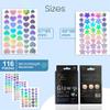 Wright Glow By Taylor Overnight Pimple Fix Patches  Natural Ingredients, Star & HeartShaped Hydrocolloid Stickers, Dual Size 6785mm & 6698mm, 116 Patches for Clear, Confident Skin view 2