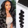 40Pcs 100G Body Wave Tape In Human Hair Extensions Seamless Skin Weft Tape Ins 100% Human Hair Wavy Tape In Hair Extensions Double Sided Tape for Skin Weft Hair Extension 30Inch view 1
