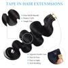 40Pcs 100G Body Wave Tape In Human Hair Extensions Seamless Skin Weft Tape Ins 100% Human Hair Wavy Tape In Hair Extensions Double Sided Tape for Skin Weft Hair Extension 30Inch view 2