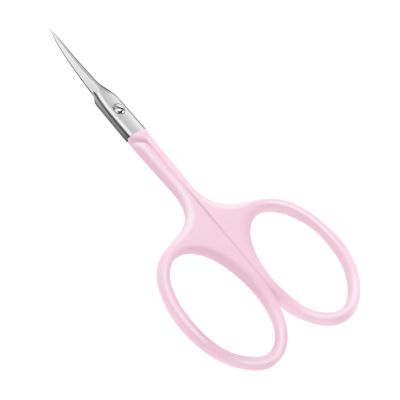 CGBE Manicure Scissors, Extra Fine Eyebrow Scissors for Grooming, Curved Blade Nail Scissors Precise Pointed Tip Grooming Kit for Eyebrow, Eyelash, Trim Nail and Dry Skin, Pink