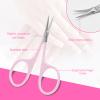 CGBE Manicure Scissors, Extra Fine Eyebrow Scissors for Grooming, Curved Blade Nail Scissors Precise Pointed Tip Grooming Kit for Eyebrow, Eyelash, Trim Nail and Dry Skin, Pink view 4