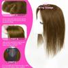 Iwig Hair Toppers for Women Real Human 360 Clip in Hair Topper No Bangs Upgrade Handmade Swiss Lace Base Top Extensions 12 inch Light Brown view 2