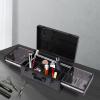 BGSHKAL Makeup Train Case with Lighted Mirror, Cosmetic Organizer Cosmetology Case on Wheels Makeup Travel Bag Scissor Pocket Baffle Multiple Compartments Dual Locks for Hairdressers, Pet Groomers view 3