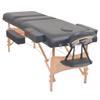 CUMYZO Black 3-Zone Folding Massage Table with Adjustable Headrest and Armrests, 3.9" Thick Cushion, Portable with Carrying Bag,110153,Black view 4