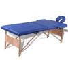 CUMYZO Professional Blue Portable Massage Table with 2 Zones, Wooden Frame, and Adjustable Height,110075,Blue view 1