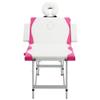 CUMYZO Adjustable 4-Zone Aluminum Massage Table in White and Pink - Foldable Therapy Bed with Thick Foam Padding,110250,White view 2