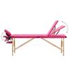 CUMYZO Premium Pink Massage Table 3 Zones - Foldable & Portable - Adjustable Wooden Spa Bed with Durable Faux Leather,110188,Pink view 3