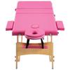 CUMYZO Premium Pink Massage Table 3 Zones - Foldable & Portable - Adjustable Wooden Spa Bed with Durable Faux Leather,110188,Pink view 4