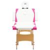 CUMYZO Foldable 4-Zone Massage Table in White and Pink - Wood Frame, Portable Design with Adjustable Height,110226,White view 3