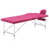 CUMYZO Adjustable 3 Zones Aluminum Massage Table in Pink - Portable & Foldable with Carrying Bag,110197,Pink view 1