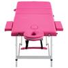 CUMYZO Adjustable 3 Zones Aluminum Massage Table in Pink - Portable & Foldable with Carrying Bag,110197,Pink view 4