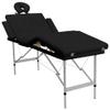 CUMYZO Professional Portable Massage Table with Headrest, 4 Zones, Black Faux Leather, Aluminum Frame, Adjustable Height, 330 lb Capacity,110099,Black view 1