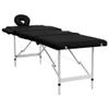 CUMYZO Professional Portable Massage Table with Headrest, 4 Zones, Black Faux Leather, Aluminum Frame, Adjustable Height, 330 lb Capacity,110099,Black view 2