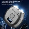 Double Head Electric Shaver - Digital Display Rechargeable Razor, Washable -Head Shaving Tool, Ergonomic Design | Personal Grooming Device for Supporting Smooth Skin During Daily Shaving, Travel view 3