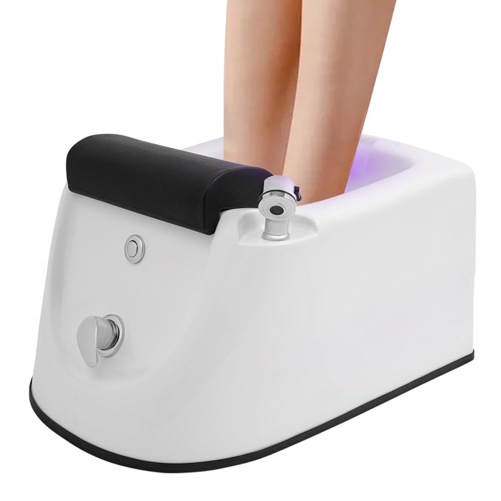 Acrylic Foot Spa Bathtub, Foot Soaking Bath Basin Soaking Tub FootMassager, Pedicure FootSpa Bathtubs w/Hand Shower & Soft Foot Stool, Adjustable Hot&Cold Water FootDetox Bathtubs for Home & Spa Use