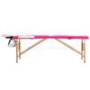 CUMYZO Portable Massage Table 2 Zones - Foldable Therapy Bed in White and Pink, Wood and Faux Leather,110210,White view 2