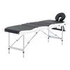 CUMYZO Black and White 4-Zone Portable Massage Table with Aluminum Frame and Adjustable Height,110244,Black view 1