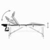 CUMYZO Black and White 4-Zone Portable Massage Table with Aluminum Frame and Adjustable Height,110244,Black view 4