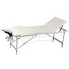 CUMYZO Adjustable Cream White Massage Table, 3 Zones, Aluminum Frame, Portable with Carrying Bag,110089,White view 1