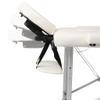 CUMYZO Adjustable Cream White Massage Table, 3 Zones, Aluminum Frame, Portable with Carrying Bag,110089,White view 3