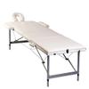 CUMYZO Adjustable Cream White Massage Table, 3 Zones, Aluminum Frame, Portable with Carrying Bag,110089,White view 4
