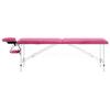 CUMYZO Portable Massage Table 2 Zones Foldable Aluminum Frame Lightweight Therapy Bed, Pink,110194,Pink view 2