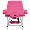 CUMYZO Portable Massage Table 2 Zones Foldable Aluminum Frame Lightweight Therapy Bed, Pink,110194,Pink view 3