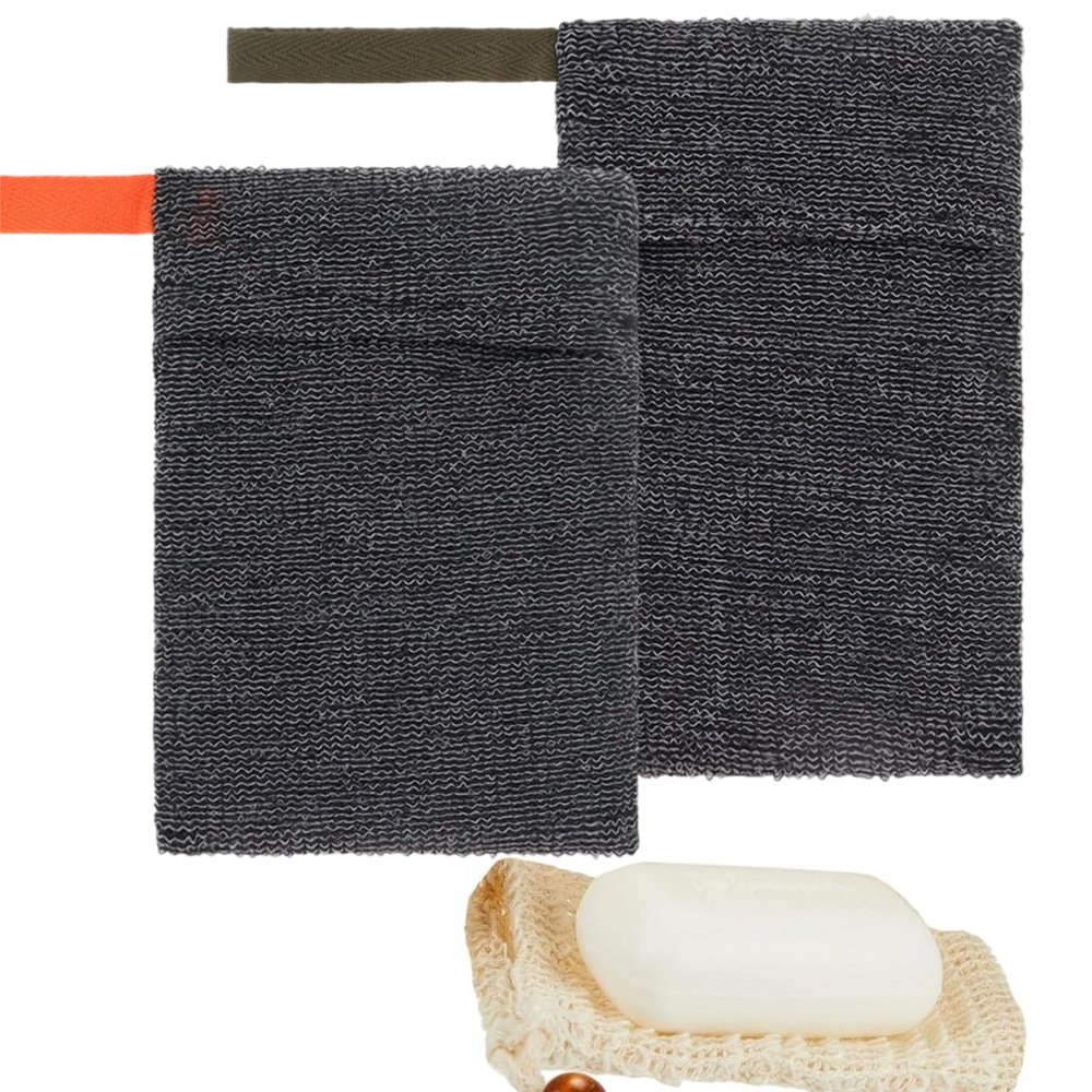 3-Pack Soap Bags - 2Pcs Exfoliating Soap Bags & 1Pcs Mesh Soap Bag Saver - Durable and Reuseable Soap Bar Pouch for Deep Exfoliation - Foaming Soap Sock for Shower