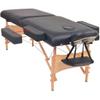 CUMYZO Professional 2-Zone Folding Massage Table Set with Stool & Bolsters, Adjustable & Portable, Thick Padding, Black,110155,Black view 3