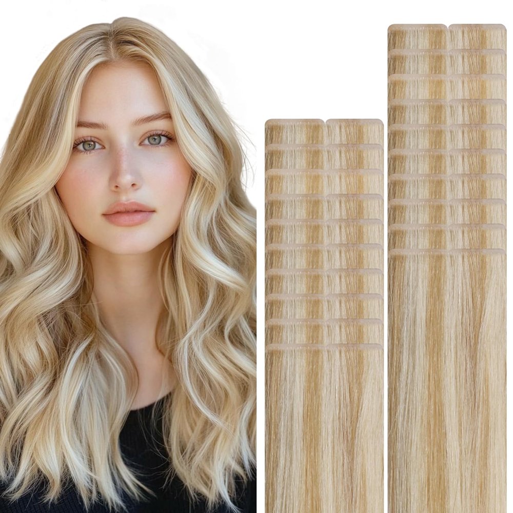 VINBAO Invisible Tape in Hair Extensions Human Hair Seamless Tape in