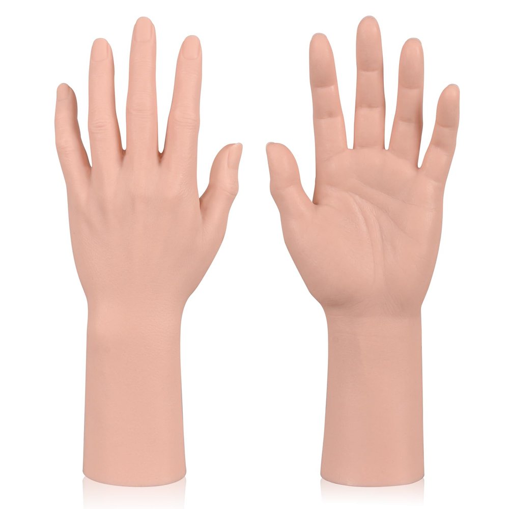 Medarchitect Silicone Fake Hand for Tattoo Practice, Realistic Life-Sized Training Model with Fake Skin - Durable Reusable for Beginners and Pros (Woman Left Hand)