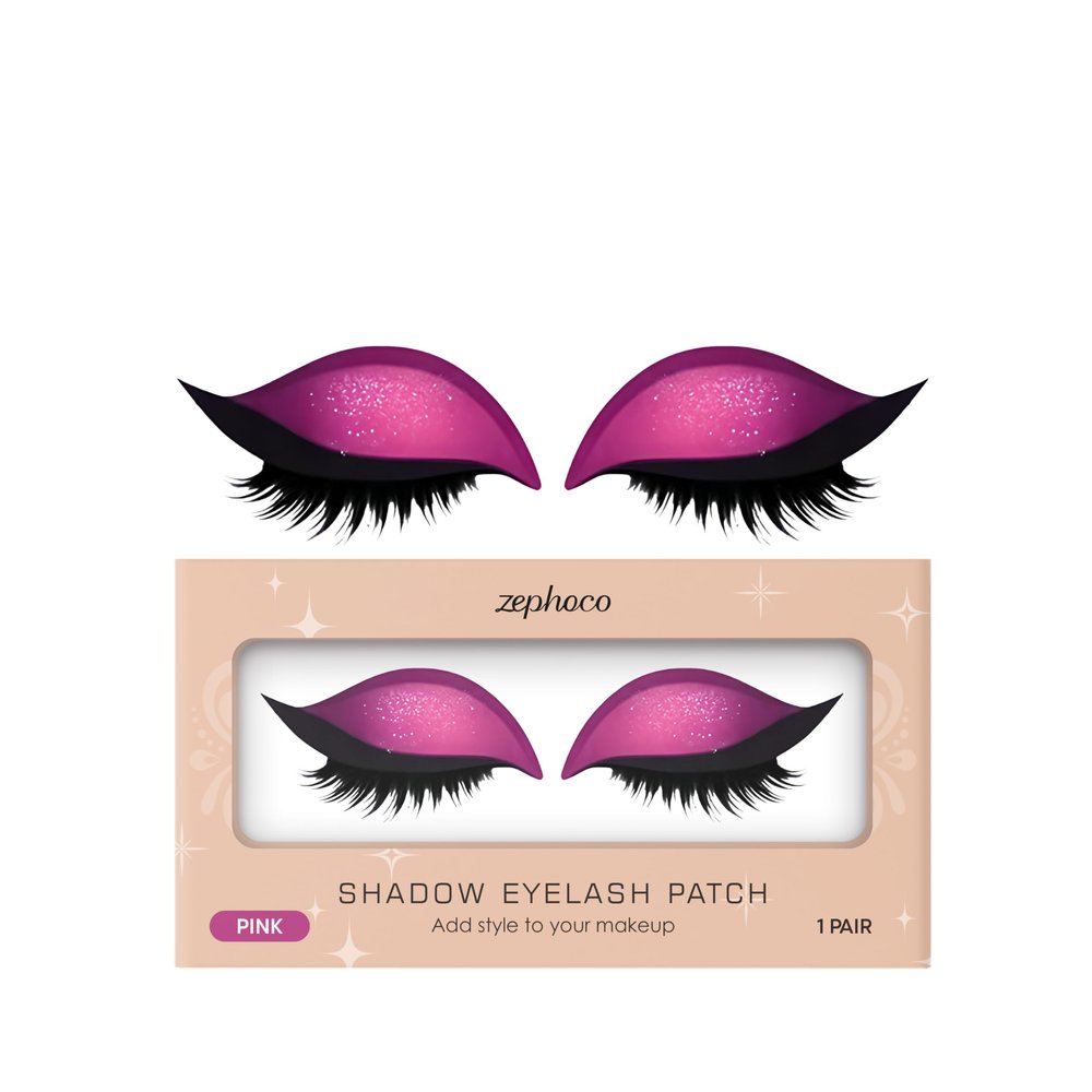 Lazy Eye Makeup Stickers for Effortless Eye Shadow & Eyelash Application Reusable, Portable, and Easy-to-Use for Beginners (Pink)