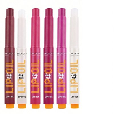 6-Piece Moisturizing Press Lipstick Set  Quick-Dry, High-Gloss Finish, Hydrating & Plumping Lip Makeup