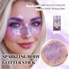 DAGEDA Dark Purple Body Glitter Stick,Sparkly Face Glitter Makeup,Holographic Hair Glitters Mermaid Makeup Rave Outfits for Women, Shimmer Face Paint Stick Singer Concert Accessories view 2