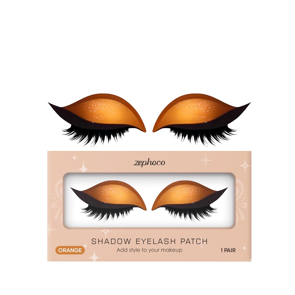 Lazy Eye Makeup Stickers for Effortless Eye Shadow & Eyelash Application Reusable, Portable, and Easy-to-Use for Beginners (Orange)