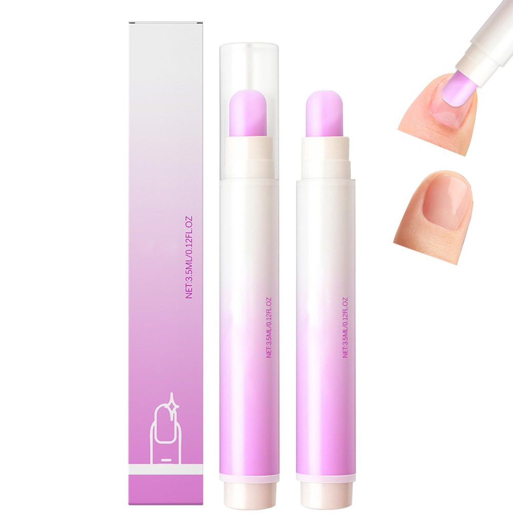 2pcs Upgrade 3-in-1 Nail Care Pen, Cuticle Pusher Remover Pen with Ceramic Tip for Damaged, Dry & Nails Hangnails, Nail Cuticle Remover Pens for Moisturize Strengthen Nails
