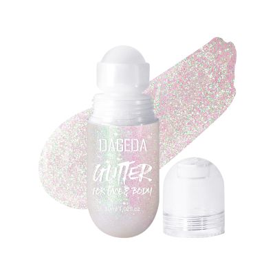 DAGEDA Body Glitter Gel, Roll-on Face Glitter for Mermaid Makeup Festival Rave Accessories, Holographic Hair Glitter Gel,Body Shimmer Halloween Makeup for Rave Party (Neon)