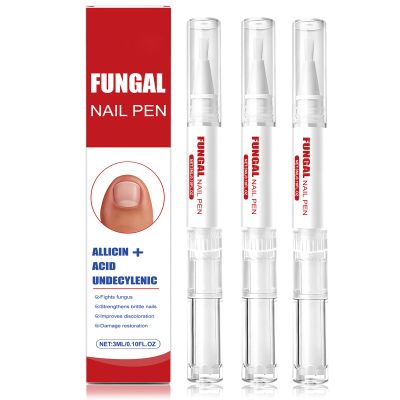 Nail Pen with Allicin & Undecylenic Acid, Extra Strength Nail Repair for Yellow, Discolored, Thick or Damaged Nails, Toenail & Fingernail Care (3 pcs)