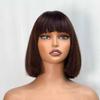 #2 Color Bob Double Drawn Bone Straight Human Hair Wigs With Bangs 13x4 HD Lace Front Human Hair Pre Plucked Remy Hair 150% Density 8Inch(12 Inch) view 1