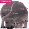 #2 Color Bob Double Drawn Bone Straight Human Hair Wigs With Bangs 13x4 HD Lace Front Human Hair Pre Plucked Remy Hair 150% Density 8Inch(12 Inch) view 4