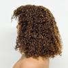 180% Density Bob Pixie Curly Human Hair Wig With Bangs 100% Human Hair Wig for Black Women 13x4 HD Transparent Lace Front Wig Pre Plucked Glueless Natural Hairline Wig 10Inch(#4/27 Color Wig,8 Inch) view 3