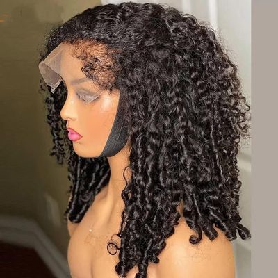 1B 613 Honey Blonde Color HD Transparent Lace Front Wig Short Pixie Bob Cut Water Wave 13X4 Lace Front Human Hair Wigs For Women Virgin Hair Pre Plucked 150% Density 8Inch(Curly baby hair wig,12 Inch)