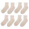 Brrnoo Gel Sports Socks for Women Moisturizing Gel Lined Socks for Dry, Cracked Feet, Foot Care Socks, Soft & Stretchy Mid Calf Socks, 4 Pairs Set (Beige) view 1