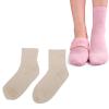 Brrnoo Gel Sports Socks for Women Moisturizing Gel Lined Socks for Dry, Cracked Feet, Foot Care Socks, Soft & Stretchy Mid Calf Socks, 4 Pairs Set (Beige) view 3